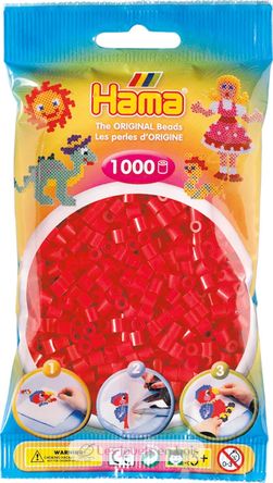 Sachet 1000 perles plastique Midi Rouge HAMA-207-05 Hama 2