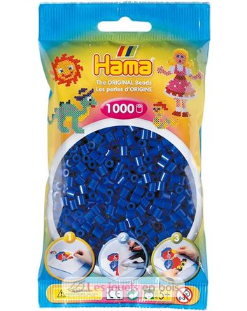 Sachet 1000 perles plastique Midi Bleu foncé HAMA-207-08 Hama 2
