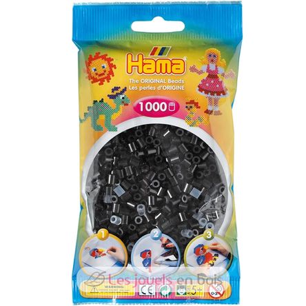 Sachet 1000 perles plastique Midi noir HAMA-207-18 Hama 1