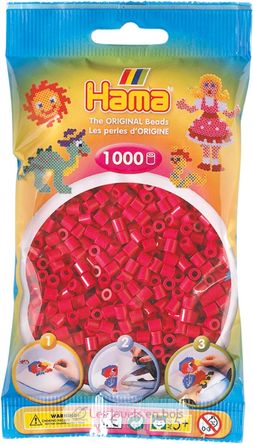 Sachet 1000 perles plastique Midi Rouge vin HAMA-207-29 Hama 2
