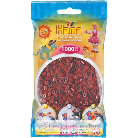 Sachet 1000 perles plastique Midi rouge brun HAMA-207-30 Hama 1