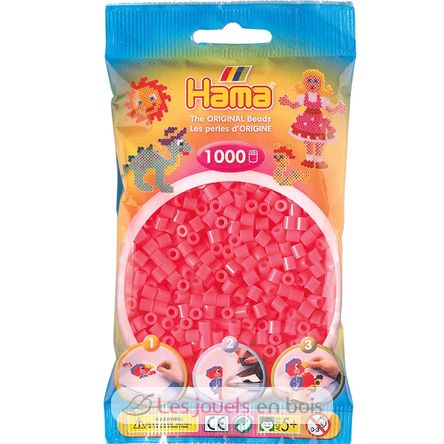 Sachet 1000 perles plastique Midi Rouge fluo HAMA-207-33 Hama 1