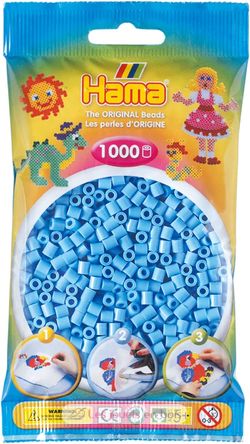Sachet 1000 perles plastique Midi Bleu pastel HAMA-207-46 Hama 2