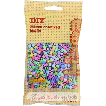 Sachet 1000 perles plastique Midi pastel mix HAMA-207-50 Hama 1