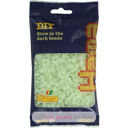 Sachet 1000 perles plastique Midi mix phosphorescent HAMA-207-55 Hama 1