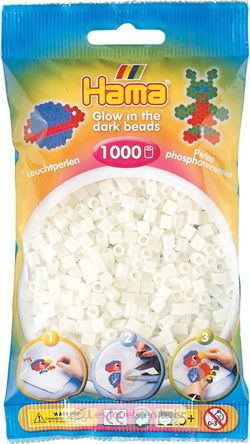 Sachet 1000 perles plastique Midi mix phosphorescent HAMA-207-55 Hama 2