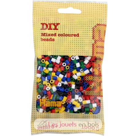 Sachet 1000 perles plastique Midi base mix 6 couleurs HAMA-207-66 Hama 1
