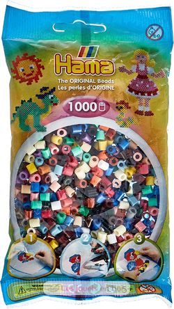 Sachet 1000 perles plastique Midi base mix 22 couleurs HAMA-207-67 Hama 1