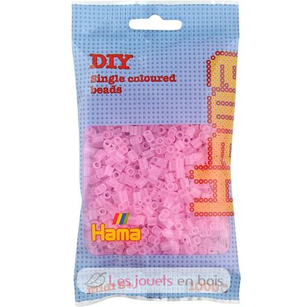 Sachet 1000 perles plastique Midi rose transparent HAMA-207-72 Hama 1