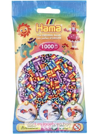 Sachet 1000 perles plastique Midi mix bicolores 2 HAMA-207-92 Hama 1