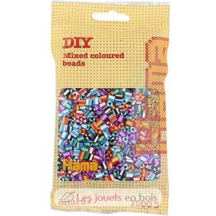 Sachet 1000 perles plastique Midi mix bicolores HAMA-207-90 Hama 1
