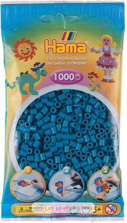 Sachet 1000 perles plastique Midi Bleu pétrole HAMA-207-83 Hama 2