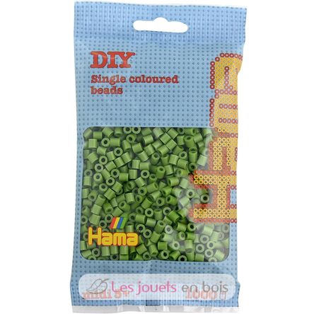 Sachet 1000 perles plastique Midi Vert olive 207-84 Hama 1