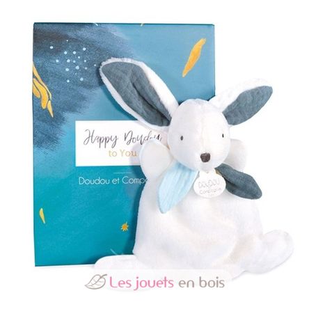 Happy Pop Mini Doudou Lapin bleu 17 cm DC3883 Doudou et Compagnie 1
