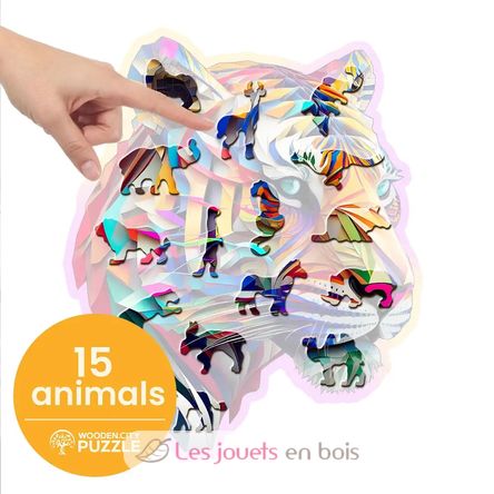 Puzzle en bois Tigre coloré 150 pcs WC-HE-0169-M Wooden City 3