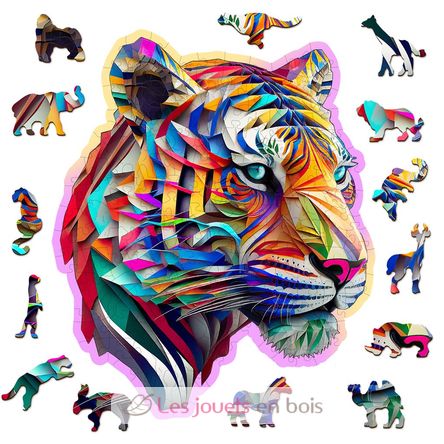 Puzzle en bois Tigre coloré 150 pcs WC-HE-0169-M Wooden City 1