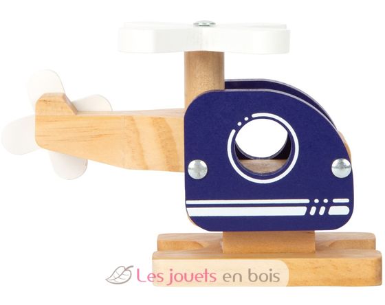 Hélicoptère en bois bleu LE12287 Small foot company 2