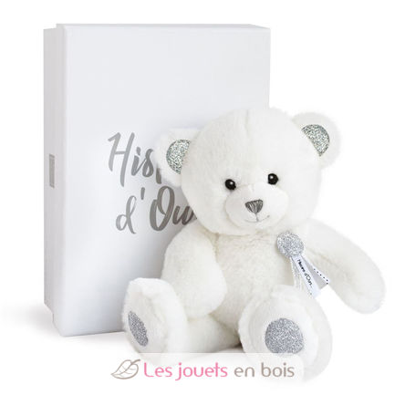 Peluche Ours Charms blanc 24 cm HO2805 Histoire d'Ours 1
