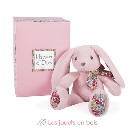 Peluche Lapin Rose tendre 25 cm HO3121 Histoire d'Ours 1