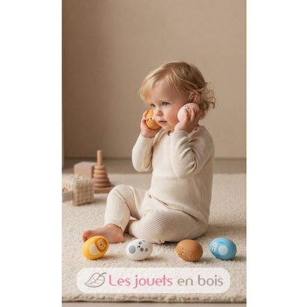 Hochets œufs animaux en silicone LL052-001 Little L 6