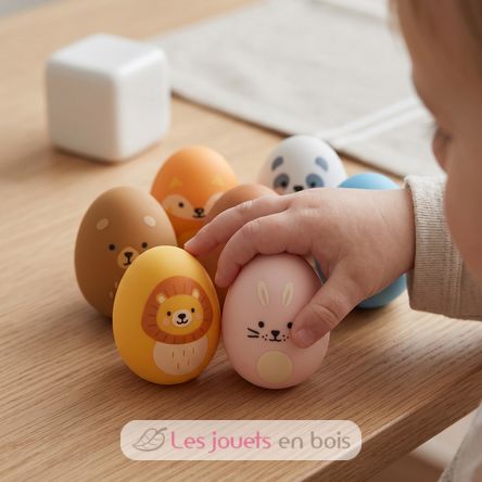 Hochets œufs animaux en silicone LL052-001 Little L 3
