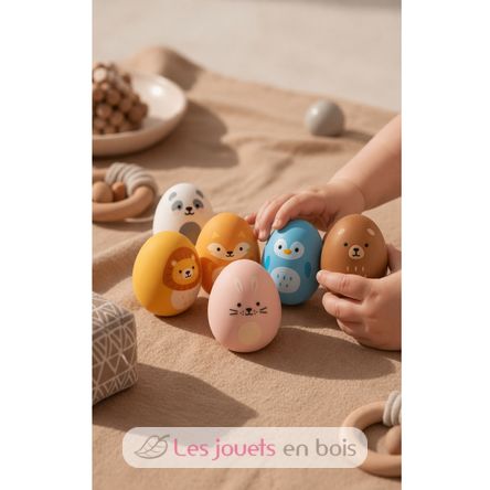 Hochets œufs animaux en silicone LL052-001 Little L 5