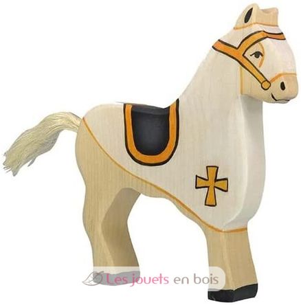Figurine Cheval du chevalier blanc HZ-80251 Holztiger 1