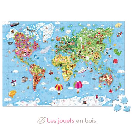 Puzzle Géant du Monde 300 pcs J02549 Janod 2