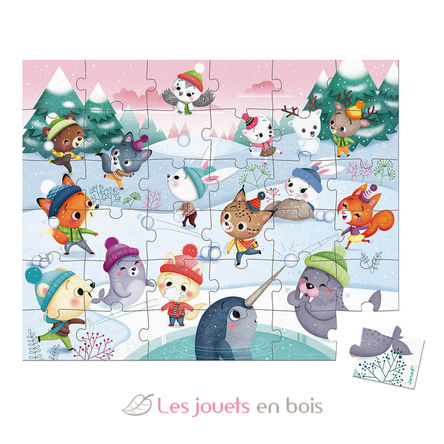 Puzzle Bataille de boule de neige 36 pcs J02647 Janod 2