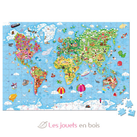 Puzzle géant Carte du monde 300 pcs J02656 Janod 3