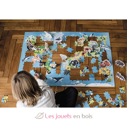 Puzzle éducatif Animaux menacés 200 pcs J02676 Janod 2