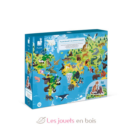 Puzzle éducatif Animaux menacés 200 pièces - Janod J02676 - Puzzle