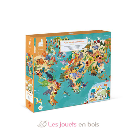 Puzzle éducatif Dinosaures 200 pcs - Janod - Puzzles de 6 à 12 ans