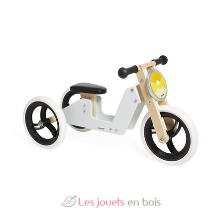 Tricycle en bois 2 en 1 Janod J03280 Tricycle evolutif en draisienne Velo sans pedales enfant