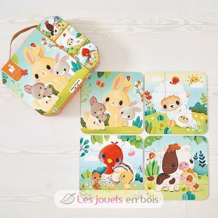 4 puzzles évolutifs Animaux Ferme J03319 Janod 3