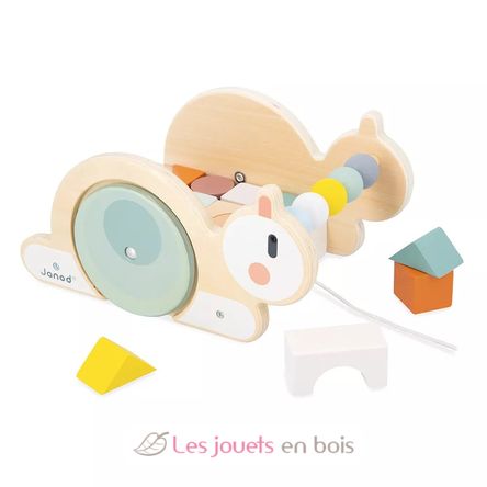 Chariot de cubes Escargot Sweet Cocoon J04054 Janod 1