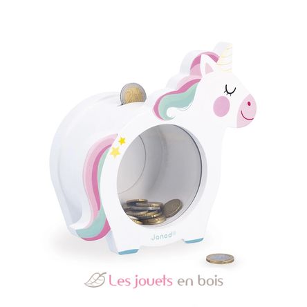 Tirelire licorne en bois J04655 Janod 2