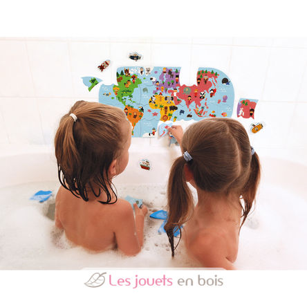 Puzzle carte des explorateurs du bain J04719 Janod 2