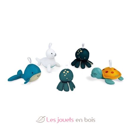 5 éponges de bain Animaux marins J04728B Janod 1