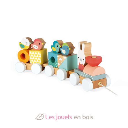 Jouet d'éveil en bois Janod Train Pure - Autres jeux d'éveil