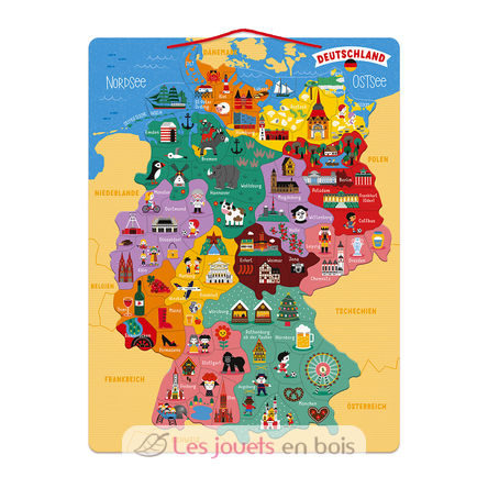 Puzzle carte d'Allemagne magnétique J05477 Janod 4