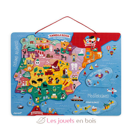 Puzzle carte Péninsule Ibérique magnétique J05478 Janod 4