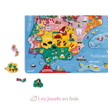 Puzzle carte Péninsule Ibérique magnétique J05478 Janod 6