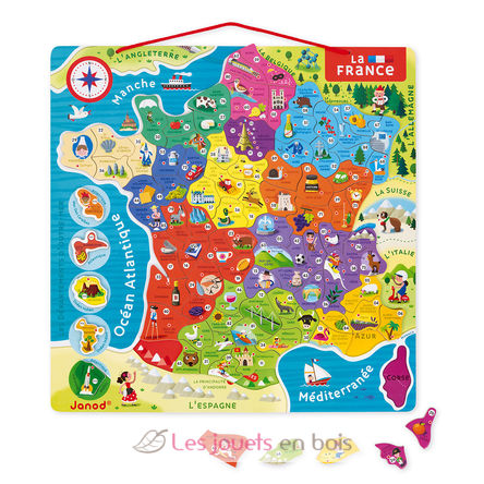 Puzzle carte de France magnétique J05480 Janod 1