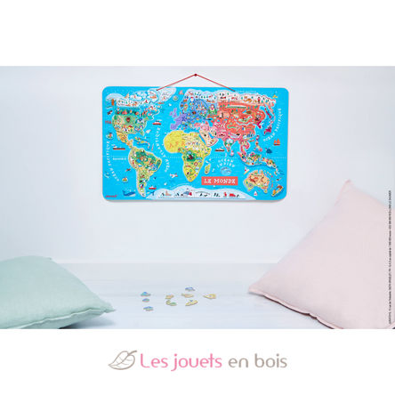 Puzzle Carte du Monde magnétique J05500 Janod 3