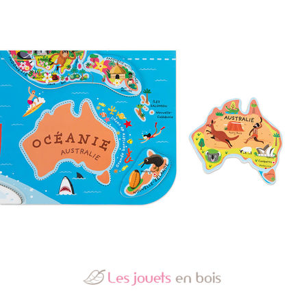 Puzzle Carte du Monde magnétique J05500 Janod 5