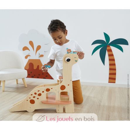 Garage dinosaure bois - Véhicules dino pour enfant dès 2 ans Janod