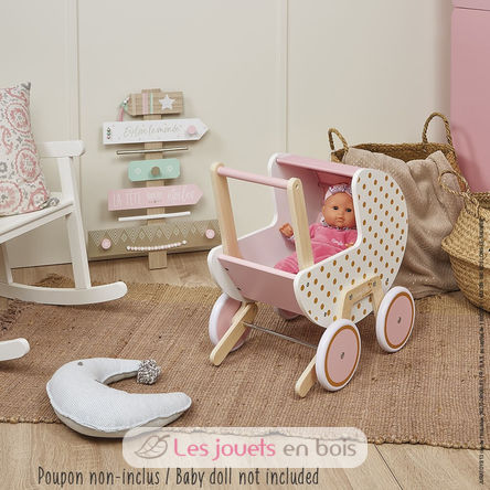 Landau en bois pour poupées et poupons - Poussette pour enfant Janod