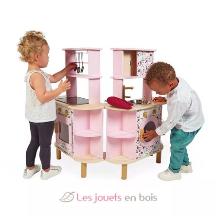 Cuisine en bois jouet pour enfant - Jeu d'imitation dinette J06609