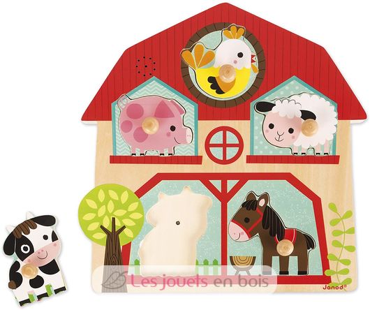 Puzzle sonore Les Copains de la Ferme J07079 Janod 2